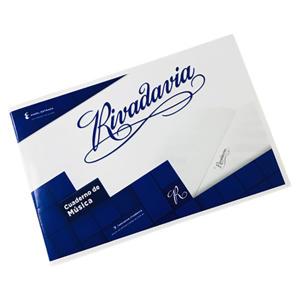 Rivadavia Cuaderno de Música, Blank Sheet Music with 20 Matte White Sheets, Pentagram Notebook - 265 mm x 180 mm / 10.43 " x 7.08 "