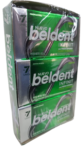 Beldent Infinit Menta Fresh Sparks Mint Bubblegum Sugar Free Extra Duration, 13.3 g / 0.46 oz (box of 15)