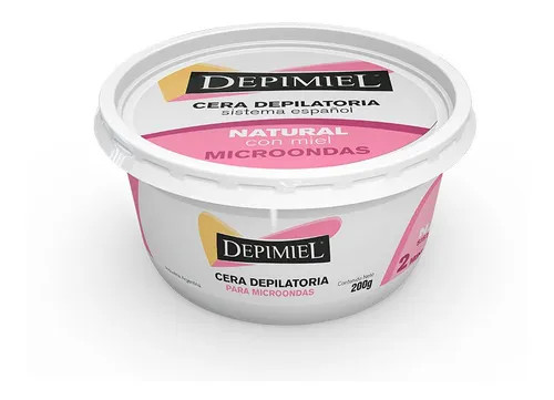 Depimiel Cera Depilatoria Sistema Español, Hair Removal Wax with Honey, Microwave Use, 200 g / 8.8 oz
