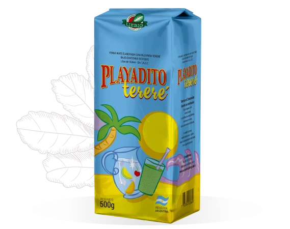 Playadito Yerba Mate for Tereré Low Powder from Colonia Liebig - New Packaging, 500 g / 1.1 lb