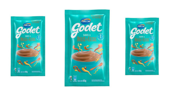 Godet Postre Sabor Dulce De Leche Dessert Powder Ready To Make Custard Dessert by Arcor, 60 g / 2.11 oz for 8 servings (pack of 3)