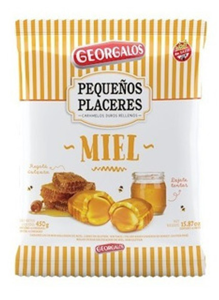 Caramelos Georgalos Pequeños Placeres Miel Honey Filled Hard Candies, 450 g / 15.9 oz  bag