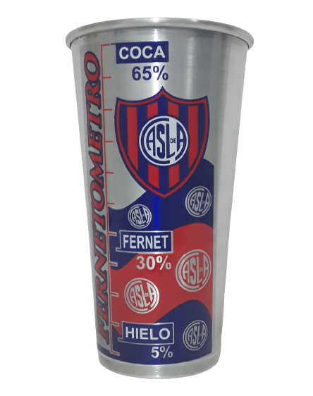 Vaso Fernetero San Lorenzo Highball Glass For Fernet Aluminum Tall Drinking, 1 l / 33.8 fl oz cap