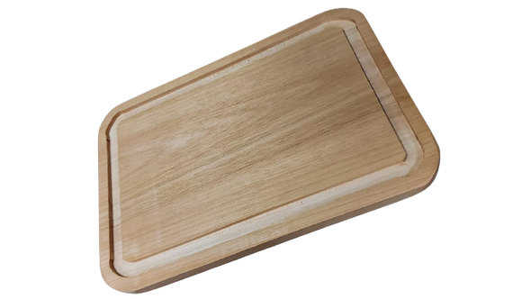 Tabla Plato Bordes Curvos de Eucalipto Con Ranura Eucalyptus Wooden Plate Perfect Cutting Board, 29 cm x 20 cm / 11.4" x 7.8"