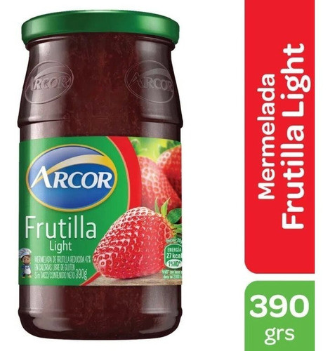 Arcor Mermelada De Frutilla Light Marmalade Strawberry Jam, 390 g / 13.75 oz