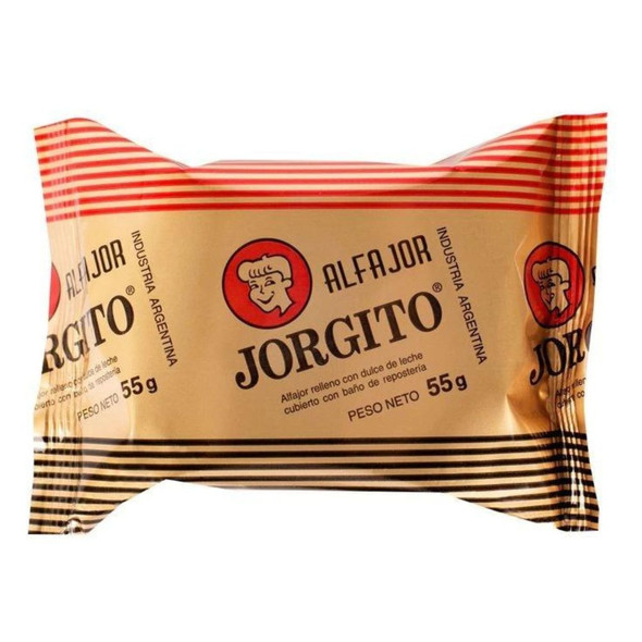 Alfajor Jorgito Negro Dulce de Leche w/ Chocolate Coating, 55 g / 1.94 oz