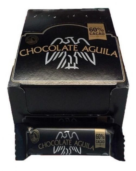 Águila Dark Chocolate Bar 60% Cacao Perfect with Hot Milk Submarino/Remo, 14 g / 0.49 oz (box of 24 bars)