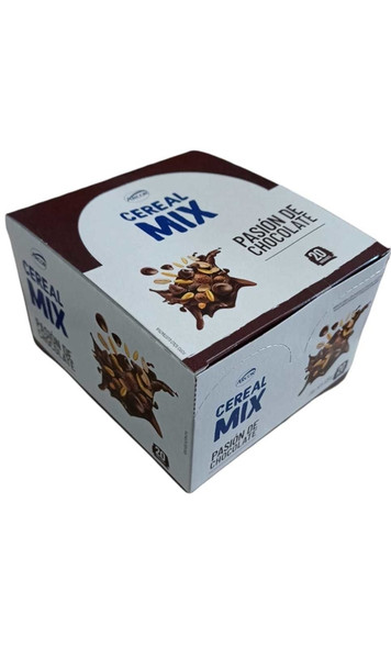 Cereal Mix Pasión de Chocolate Barrita de Cereal Cereal Bar with Chocolate Chips, Almonds & Oats, 26 g / 0.9 oz (box of 20 bars)