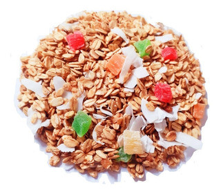 Granola Tropical Granola with Oatmeal, Diced Pineapple & Coconut, Honey & Cinnamon, 1 kg / 3.52 oz bag