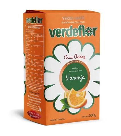 Verdeflor Yerba Mate Orange Flavor, 500 g / 1.1 lb 