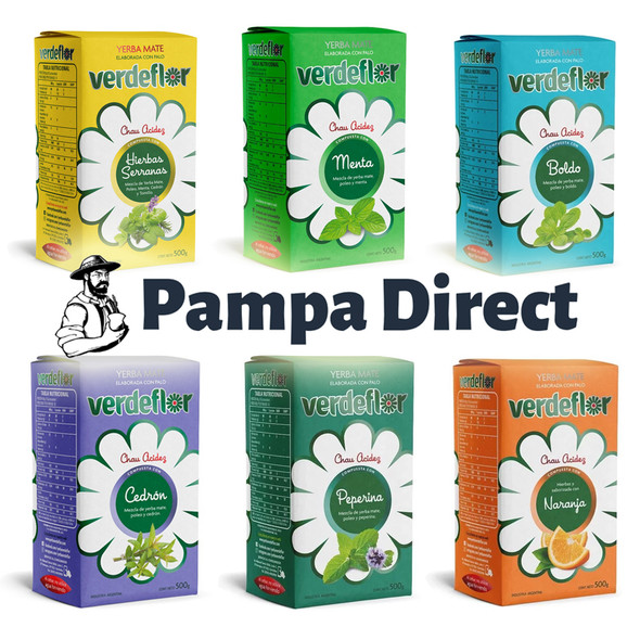 Combo Mix Verdeflor Yerba Mate w/ Herbs, 500 g / 1.1 lb (6 packs)