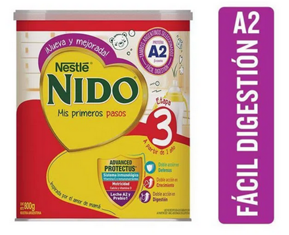 Nestlé Nido Milk Powder Specially Formulated Fortified with Vitamin C, Vitamin D, Calcium & Prebium With A2 Protein Easy To Prepare - Over 12 Months, 800 g / 28.2 oz
