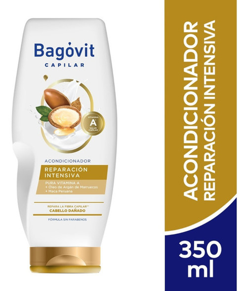 Bagóvit A Capilar Acondicionador Reparación Intensiva Hair Conditioner with Vitamin A & Peruvian Maca, 350 ml / 11.83  fl oz