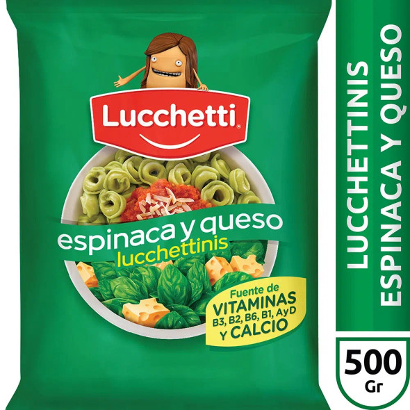 Lucchetti Lucchettinis Espinaca & Queso Cheese & Spinach Delicious Classic Pasta, 500 g / 17.6 oz bag