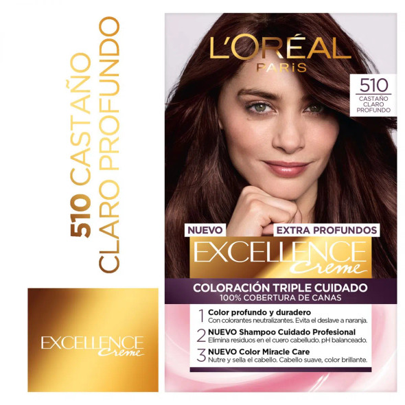 L'Oréal Paris Kit de Coloración Extra Profunda Castaño Claro Profundo Deep Coloring Kit 510 Deep Light Brown