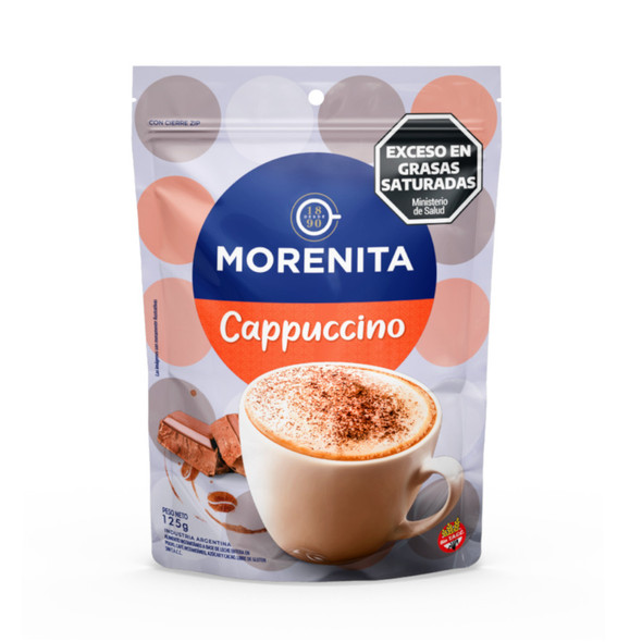 Morenita Cappuccino Instantáneo, Cappuccino Coffee Powder  - Gluten Free, 125 g / 0.27 lb 