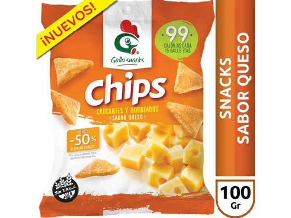 Gallo Chips Crocantes y Horneadas Baked & Crunchy Snack Cheese Flavor Rice Snacks - Gluten Free, 100 g / 3.5 oz ea (pack of 3)