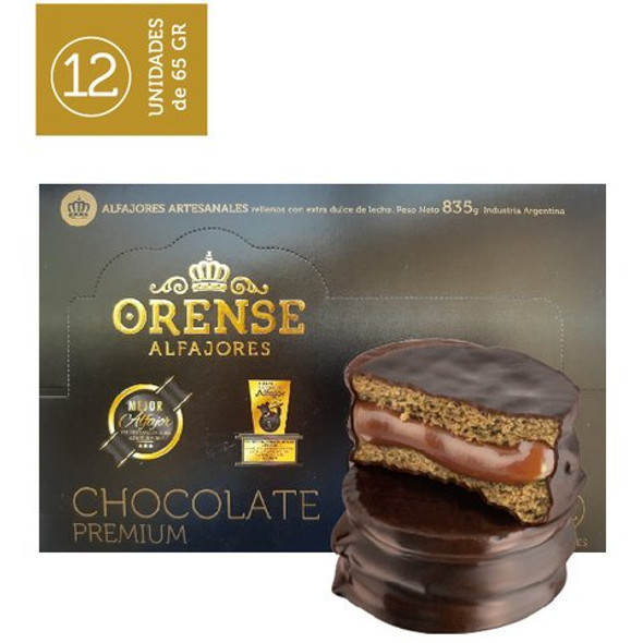 Orense Alfajores Dark Premium Chocolate with Dulce de Leche from Córdoba, 835 g / 29.45 oz (box of 12)