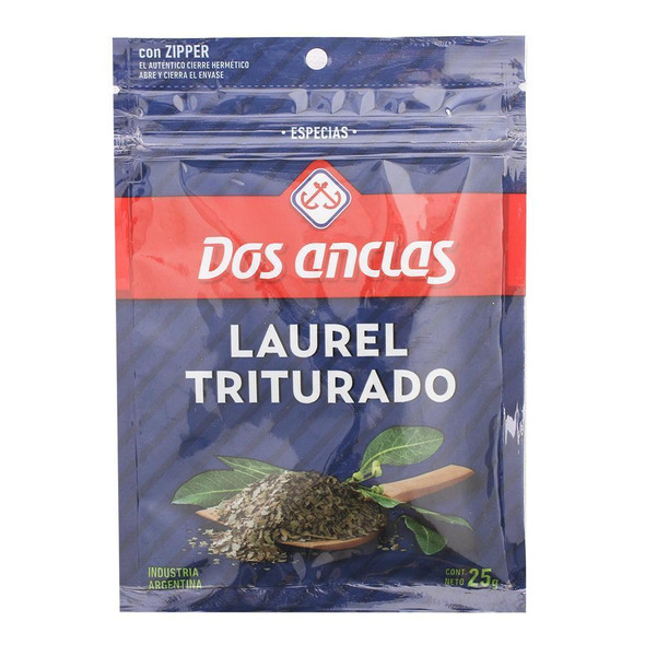 Dos Anclas Laurel Triturado Ground Bay Leaf Spice, 25 g / 0.88 oz pouch (pack of 3)