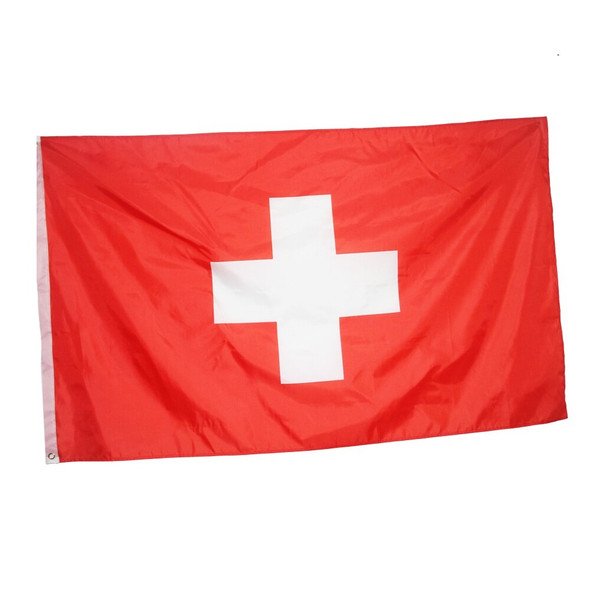 Bandera Suiza Flag Polyester Switzerland Flag Vivid Colors - For Indoors, Outdoors & Mast, 90 cm x 150 cm / 35.4" x 59"