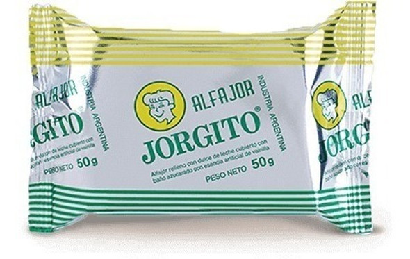 Alfajor Jorgito Glaseado Dulce de Leche w/ Sugar Coating, 50 g / 1.76 oz (pack of 12)