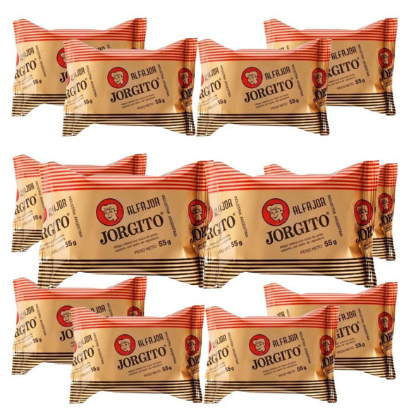 Alfajor Jorgito Negro Dulce de Leche w/ Chocolate Coating, 55 g / 1.94 oz (pack of 12)