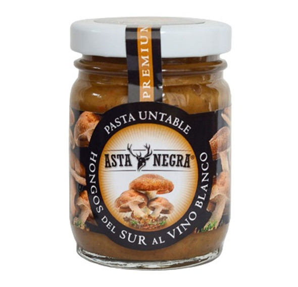 Asta Negra Pasta Untable Hongos y Vino Spreadable Pate Mushrooms & White Wine, 80 g / 2.82 oz jar