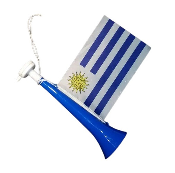 Corneta Uruguay Noisemaker with Uruguayan Flag Plastic Siren Noisemaker Party Toy  (1 pc)