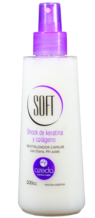 Azeda Cosmetica Capilar Soft Shock de Keratina & Colageno Professional Keratin and Collagen Shock, 200 ml / 6.76