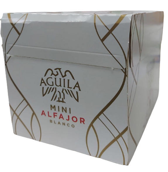 Águila Mini Alfajor de Chocolate Blanco Mini White Chocolate Cake with Dulce de Leche Filling, 480 g / 16.9 oz (20 units)