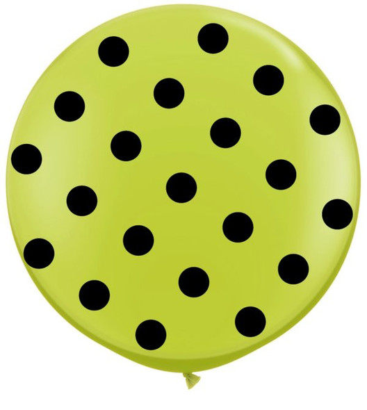 Funny Color Piñata Globo Green Balloon with Polka Dots 24''