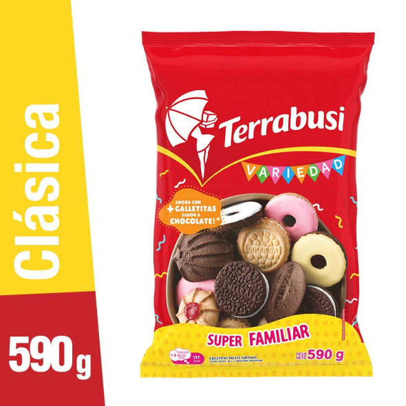 Galletitas Terrabusi Variedad Assorted Cookies Boca de Dama, Duquesa, Anillos & Melba, 590 g / 20.81 oz bag