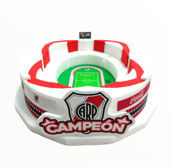 River Plate Cake Topper Monumental Stadium 3D Football Field For Decorating Cakes River Plate Argentinian Soccer Team, 17 cm x 12 cm