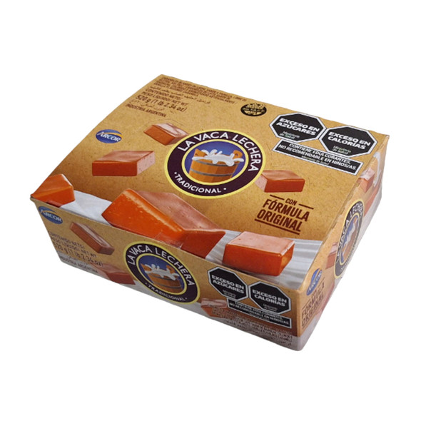 La Vaca Lechera Tradicional Caramelos Blandos Dulce de Leche Flavored Soft Candies Classic Argentinian Bites Retro Candies, 520 g / 1.14 lb (box of 80 bites)