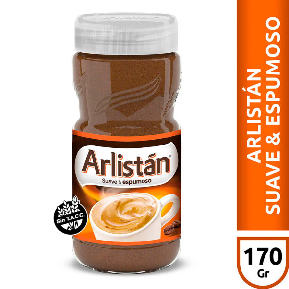 Arlistán Café Instantáneo Suave Y Espumoso Instant Soft Coffee, Gluten Free 170 g / 6 oz