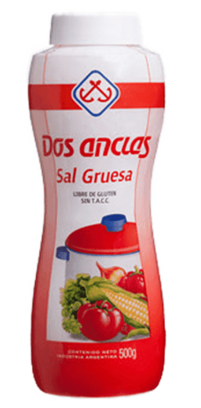 Dos Anclas Sal Gruesa Botella Salero Coarse Salt Bottle, 500 g / 1.1 lb
