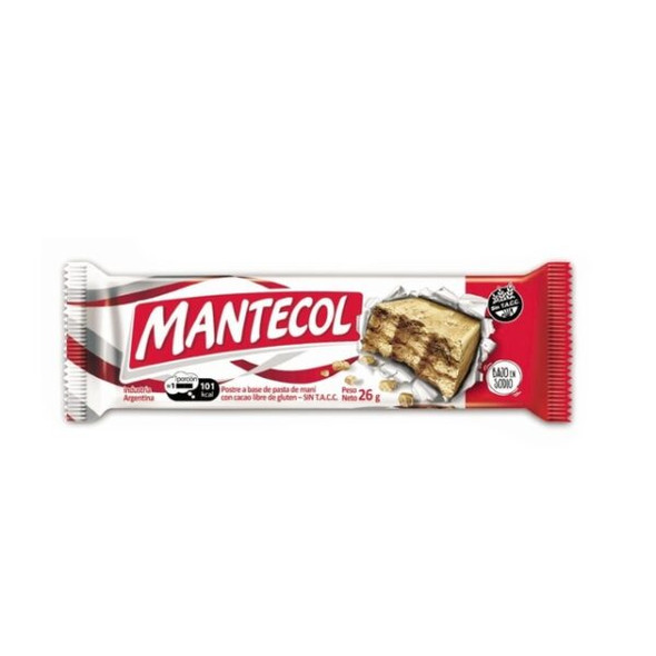 Mantecol Bocaditos Classic Flavor Bajo En Sodio Semi-Soft Peanut Butter Nougat - Low Sodium, 26 g / 0.92 oz (box of 16 bites)