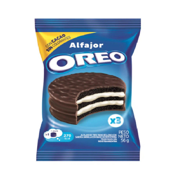 Oreo Vanilla x3 Alfajor Mini Cake Milk Chocolate with Cream, 56 g / 2 oz (pack of 6)