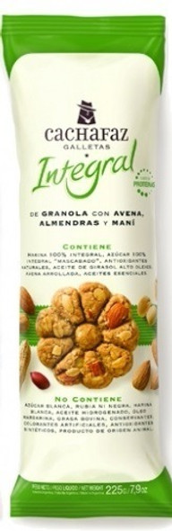Cachafaz Wholegrain Wheat Flour Cookies Galletas with Almond and Oat, 225 g / 7.9 oz (pack of 3)