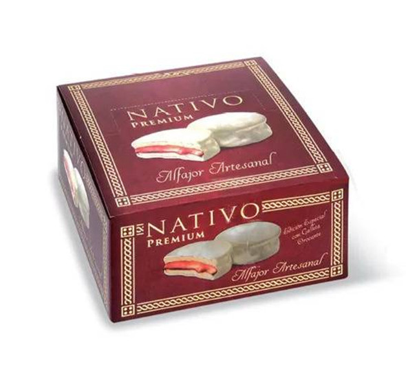 Nativo Premium Alfajores White Chocolate & Dulce de Leche Uruguayan Alfajores, 80 g / 2.82 oz ea (box of 8 alfajores)