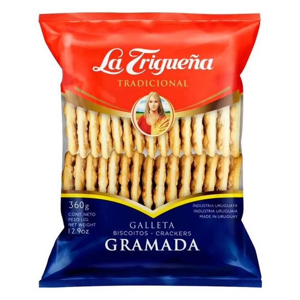  La Trigueña Gramada Galletas Uruguayas Classic Crackers Thin & Crunch Cookies from Uruguay, 360 g / 12.6 oz