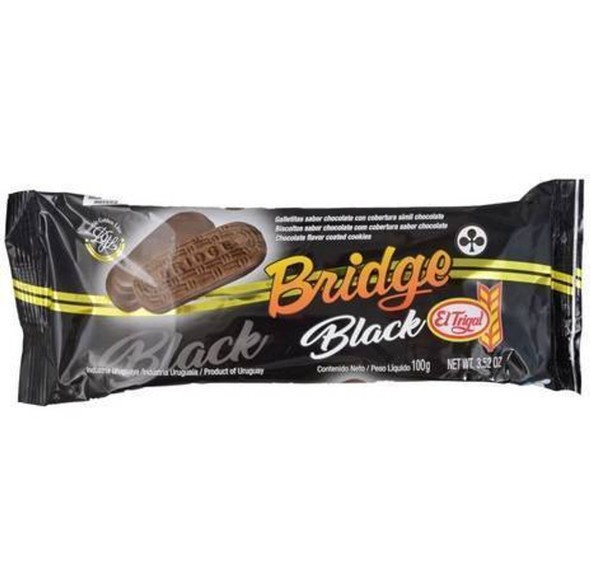 Bridge Black Sweet Thin Cookies Vanilla Flavor & Milk Chocolate Coating, 100 g / 3.53 oz ea (pack of 3)