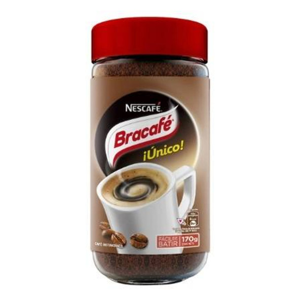 Bracafé Instantáneo Café Instant Coffee Bracafé Frasco by Nestlé, 170 g / 3.5 oz jar