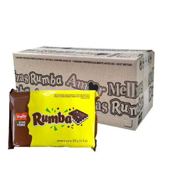 Rumba Sandwich Cookies with Chocolate and Coconut Cream Original Flavor Wholesale Bulk Box, 324 g / 11.4 oz ea (box of 12 count)
