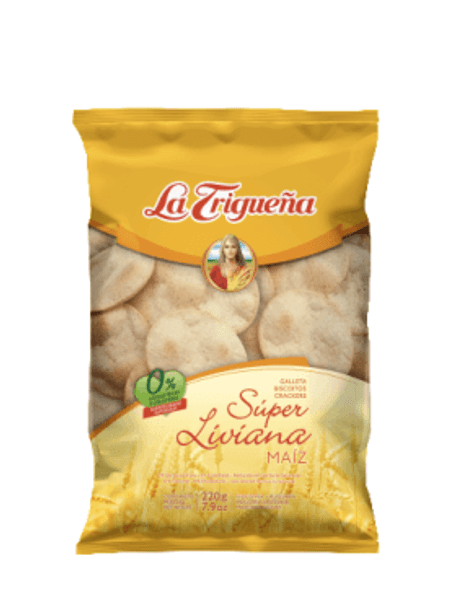 La Trigueña Galletas Super Livianas Maiz Classic Crackers Thin & Crunch Cookies from Uruguay, 220 g / 7.76 oz