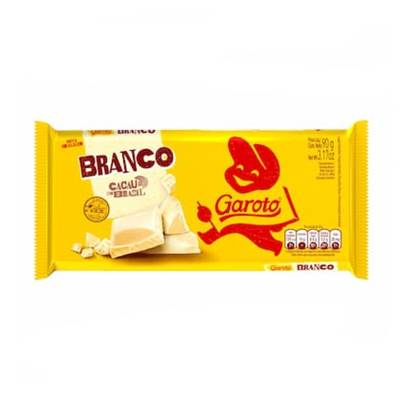 Garoto Tableta de Chocolate Blanco White Chocolate Bar, 90 g / 3.17 oz