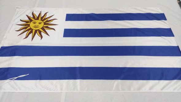Bandera Uruguay Tradicional de Poliéster Uruguay Flag - With Twine To Tie & Reinforced Seams, 1.5 m x 0.9 m