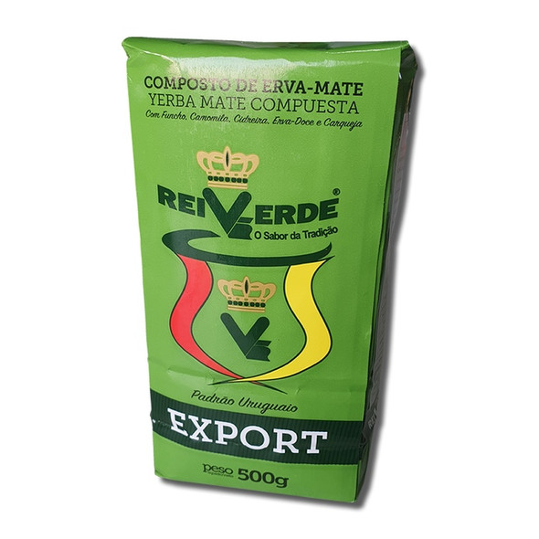 Rei Verde Yerba Mate Export Compuesta with Herbs Cedron Anise, Chamomile, Fennel and Carqueja 100% Natural No Preservatives Or Additives, 500 g / 17.63 oz