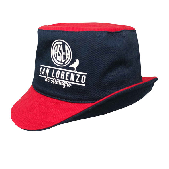 Piluso Bob Hat San Lorenzo de Almagro Azul Grana Cotton Bucket Hat Sun Hat CASLA Design, 58 cm / 22.8" diam