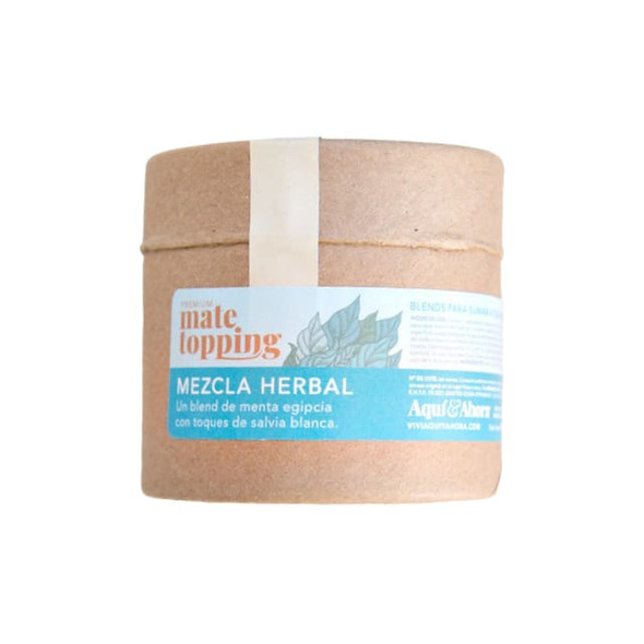 Aquí & Ahora  Mezcla Herbal Toppings for Mate - Herbal Blend White Sage & Mint Egypt, 40 g / 1.41 oz